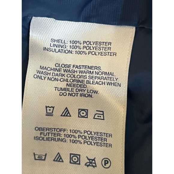 Lands End Jacket Primaloft Mens Large 42-44 Quilted Coat Navy Packable - Picture 7 of 11